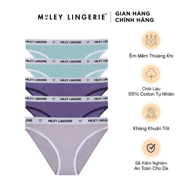 Combo 5 Quần Lót Nữ Melange Kiểu Dáng Basic Miley Lingerie FCB ( Màu Ngẫu Nhiên)