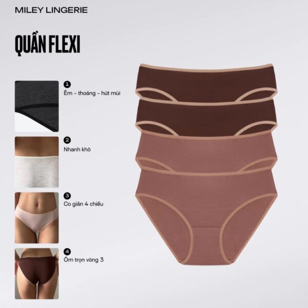 Combo 4 Quần Lót Nữ Cotton Flexi Miley Lingerie - Màu Ngẫu Nhiên