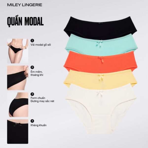 Combo 5 Quần Lót Modal Bikini Comfort Miley Lingerie BCS_04- Màu Ngẫu Nhiên