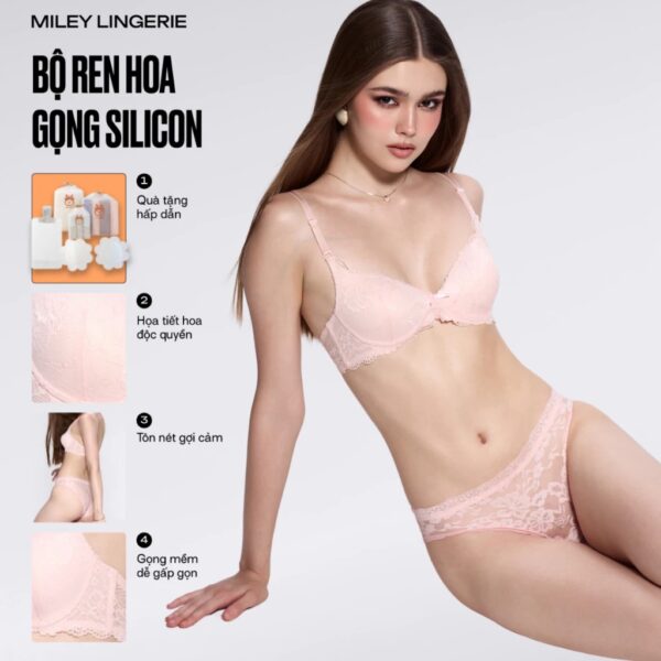 Bộ Đồ Lót Ren Hoa Gọng Mềm Elegant Lady Miley Lingerie