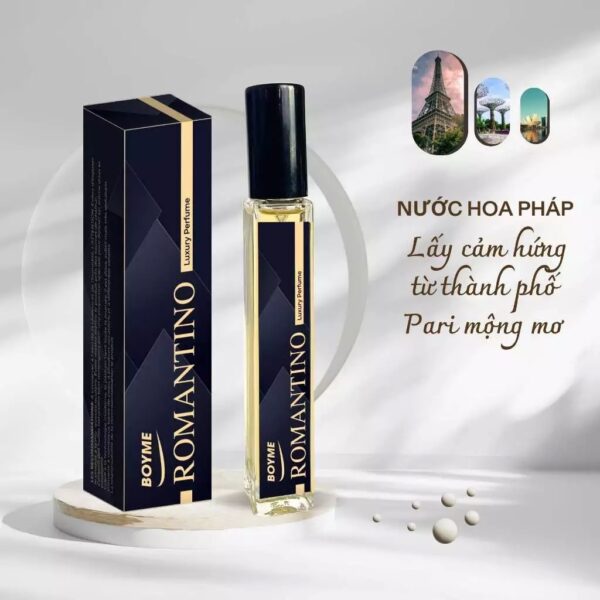 Nước Hoa Nam Chính Hãng Paris Romantino 10ml Lấy Cảm Hứng Từ Thành Phố PARIS Tạo Nên Mùi Hương Sành Điệu Và Tươi Mát