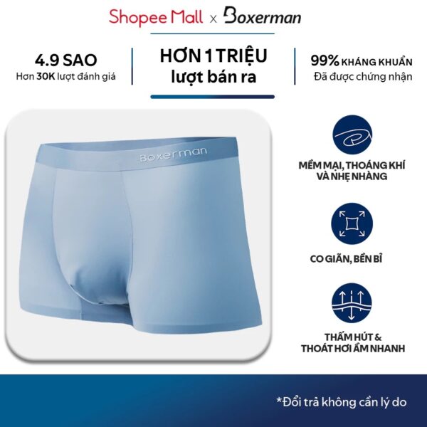 Quần boxer nam thun lạnh PROFIT BOXERMAN,Quần sịp cho nam không đường may, thoáng mát, kháng khuẩn