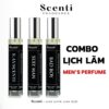 [Combo Lịch Lãm] Nước Hoa Nam Scenti Mùi Hương Mạnh Mẽ, Sang Trọng, Nam Tính, Chai Xịt 10ml