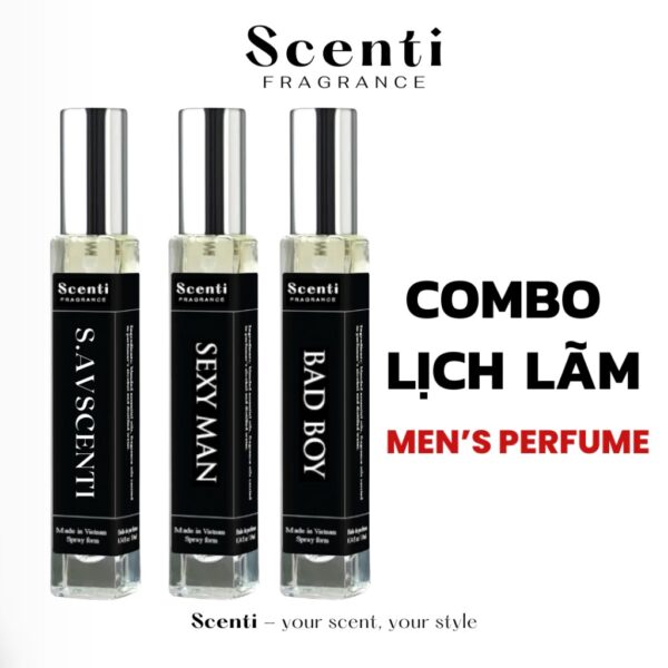 [Combo Lịch Lãm] Nước Hoa Nam Scenti Mùi Hương Mạnh Mẽ, Sang Trọng, Nam Tính, Chai Xịt 10ml