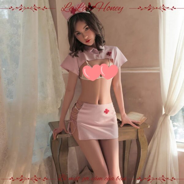 Váy Đầm Ngủ Cosplay Cô Nữ Y Tá Sexy, Bộ Đồ Ngủ Cosplay Cô Nữ Y Tá Sexy Gợi Cảm Quyến Rũ