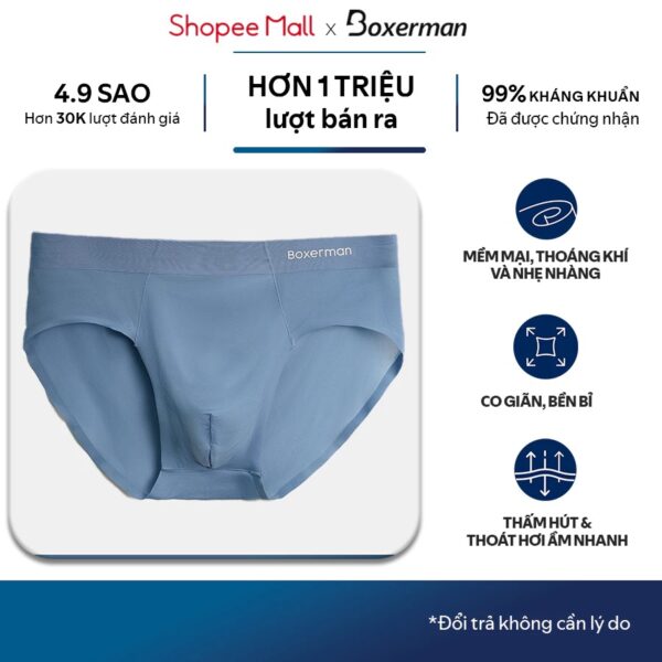 Quần sịp nam tam giác SLIP/XANH thun lạnh cao cấp BOXERMAN