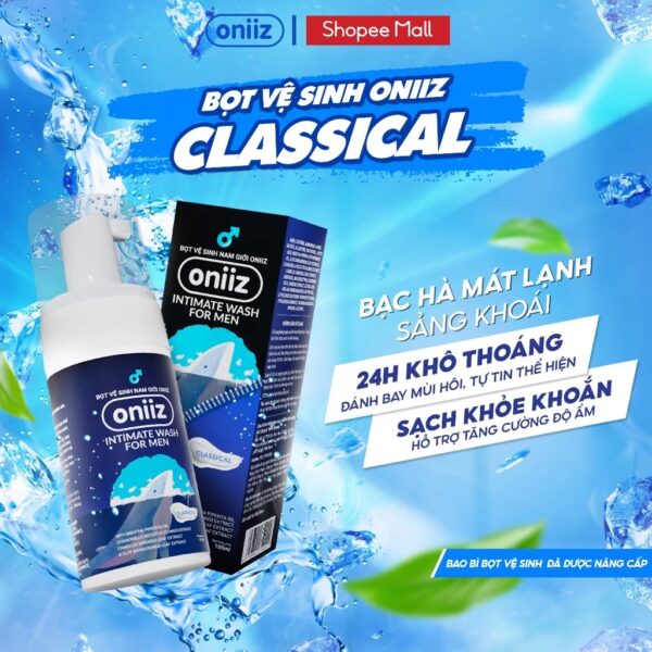 Bọt vệ sinh nam giới Oniiz - Dung dịch vệ sinh nam giới tạo bọt hương cổ điển Classcial 100ml